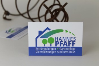 ...Logo-Neuentwicklung und Visitenkartengestaltung für "Hannes Pfaff" in Ohlsbach